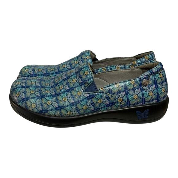 Alegria Keli KEL-7602 Floral Blue Mosiac Slip On Nursing Shoes Women's 9.5 - Picture 5 of 9
